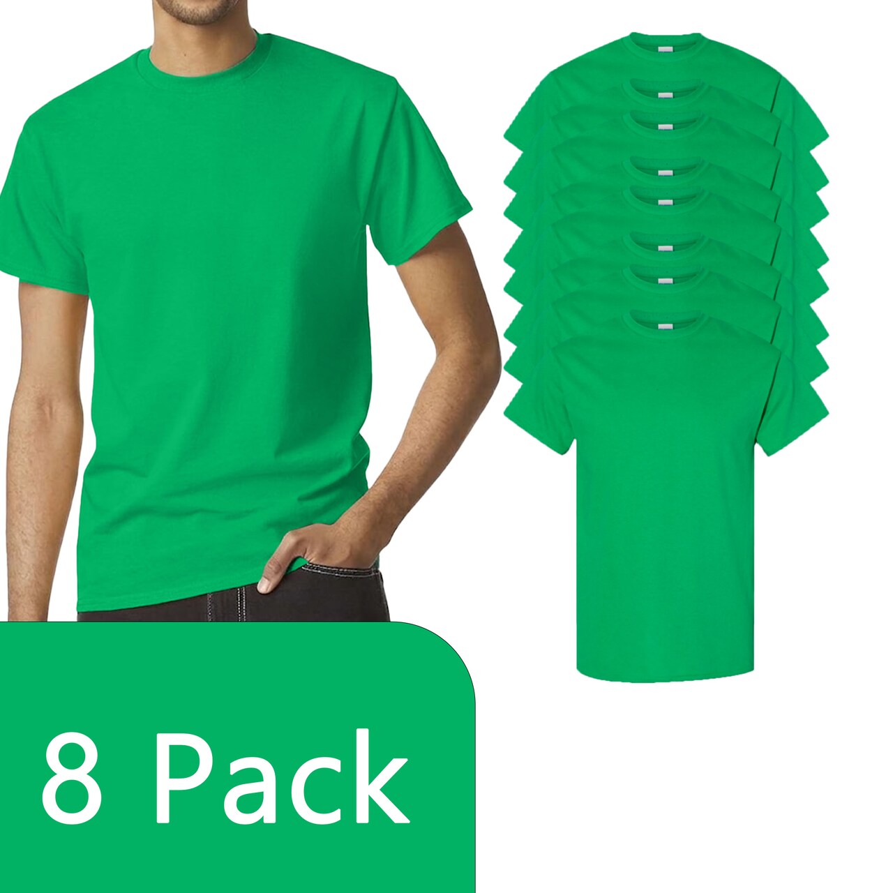 Gildan Irish Green Heavy Cotton Short Sleeve T-Shirt Pack for Cricut, Heat Transfer & Custom Printing